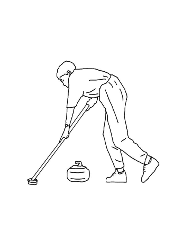 Çocuklar İçin Curling Boyama Sayfaları 