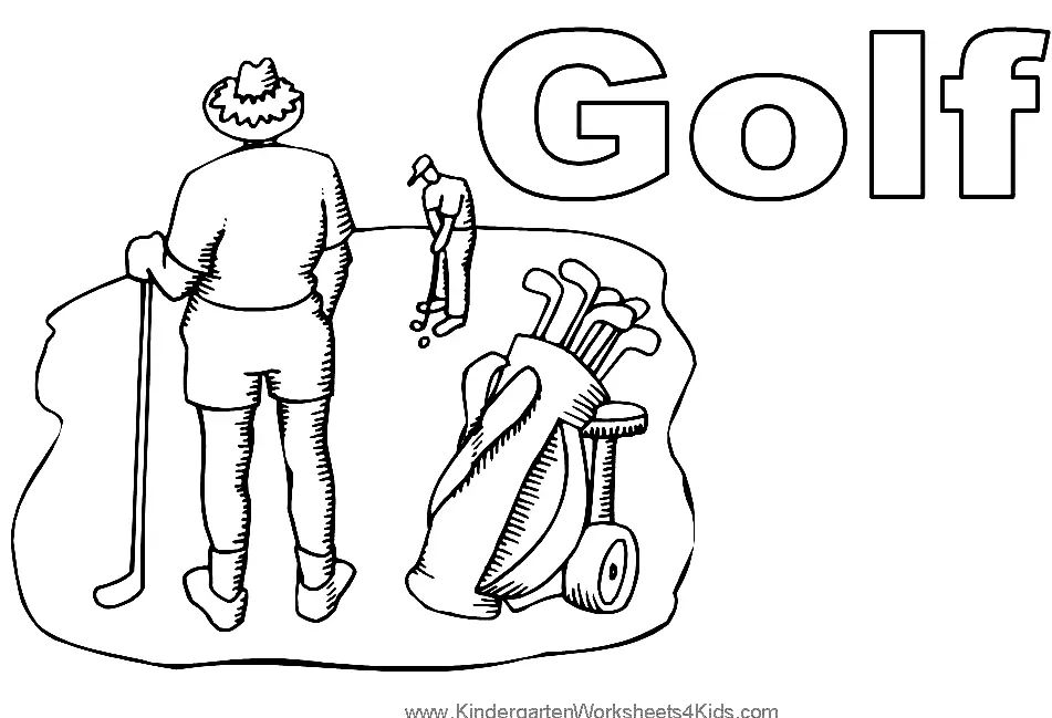 Çocuklar İçin Golf Boyama Sayfaları 