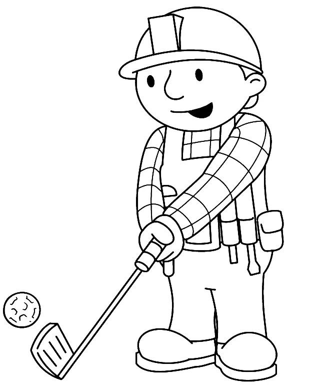 Çocuklar İçin Golf Boyama Sayfaları 
