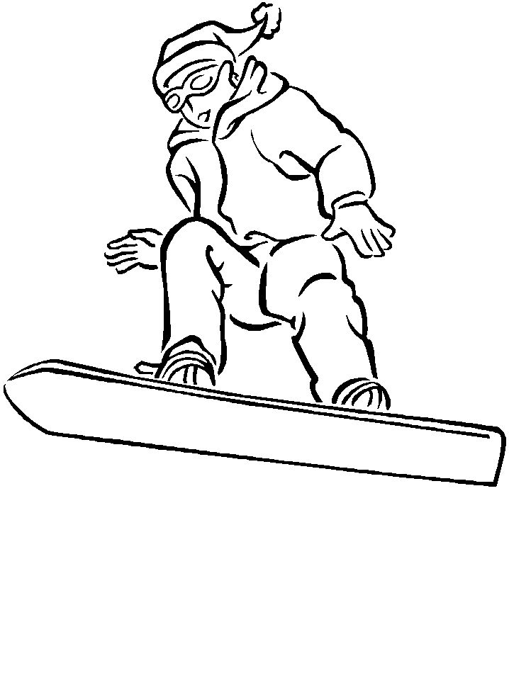 Çocuklar İçin Snowboard Boyama Sayfaları 