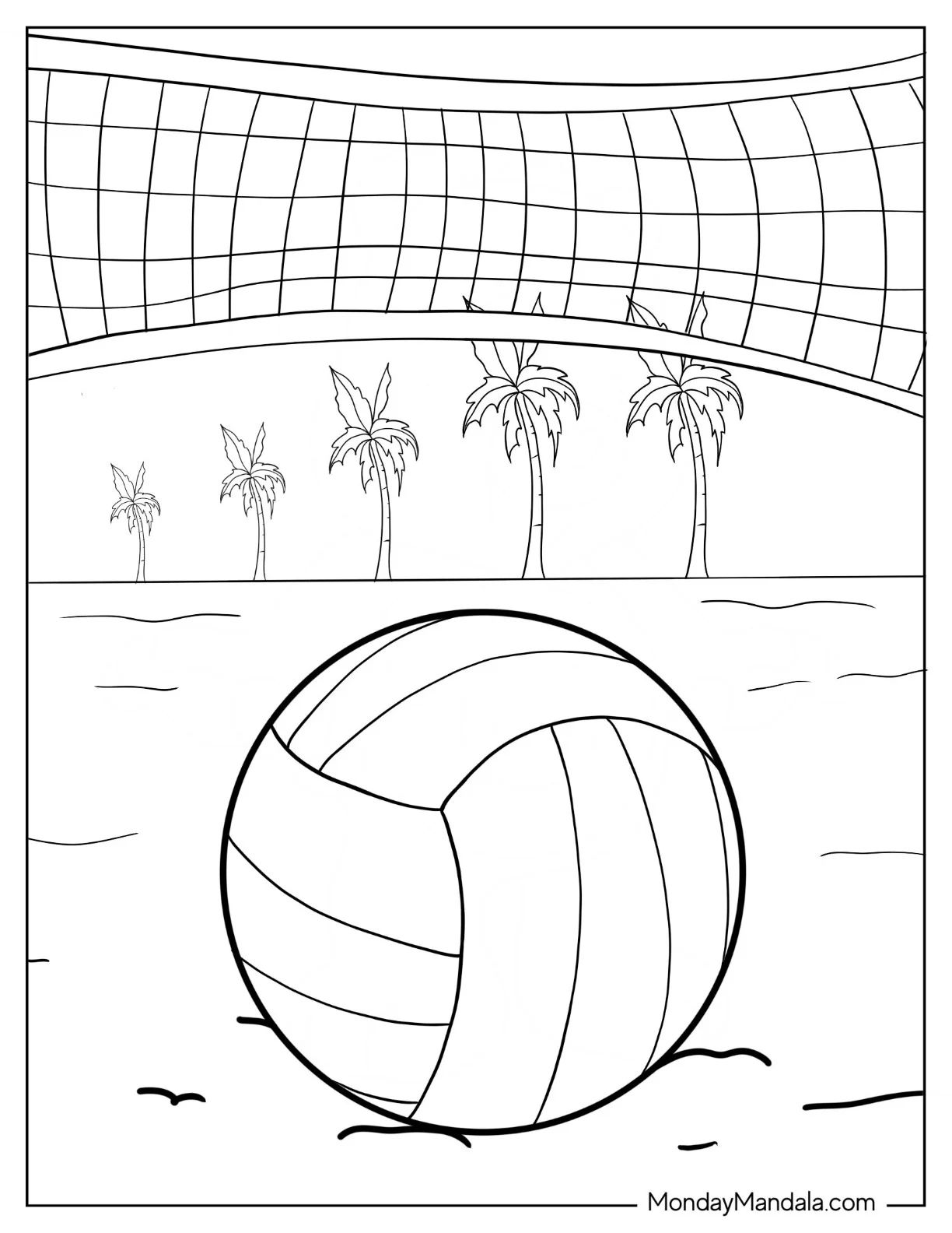 Çocuklar İçin Voleybol Boyama Sayfaları 