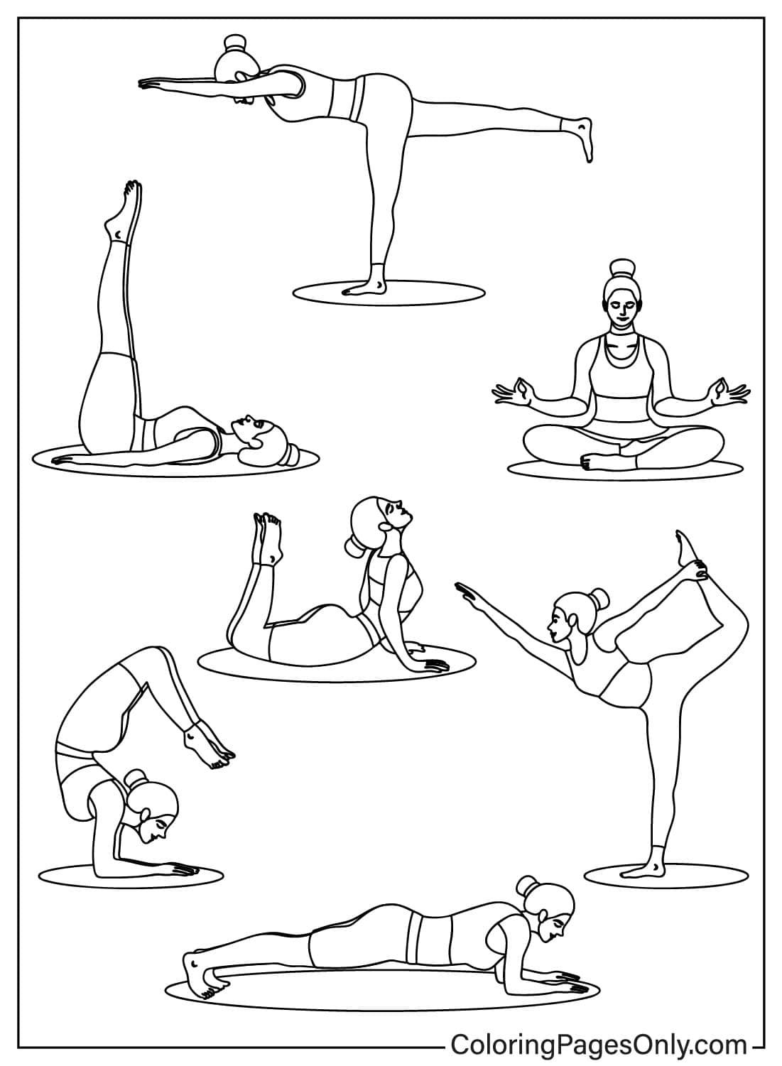 Çocuklar İçin Yoga Boyama Sayfaları 