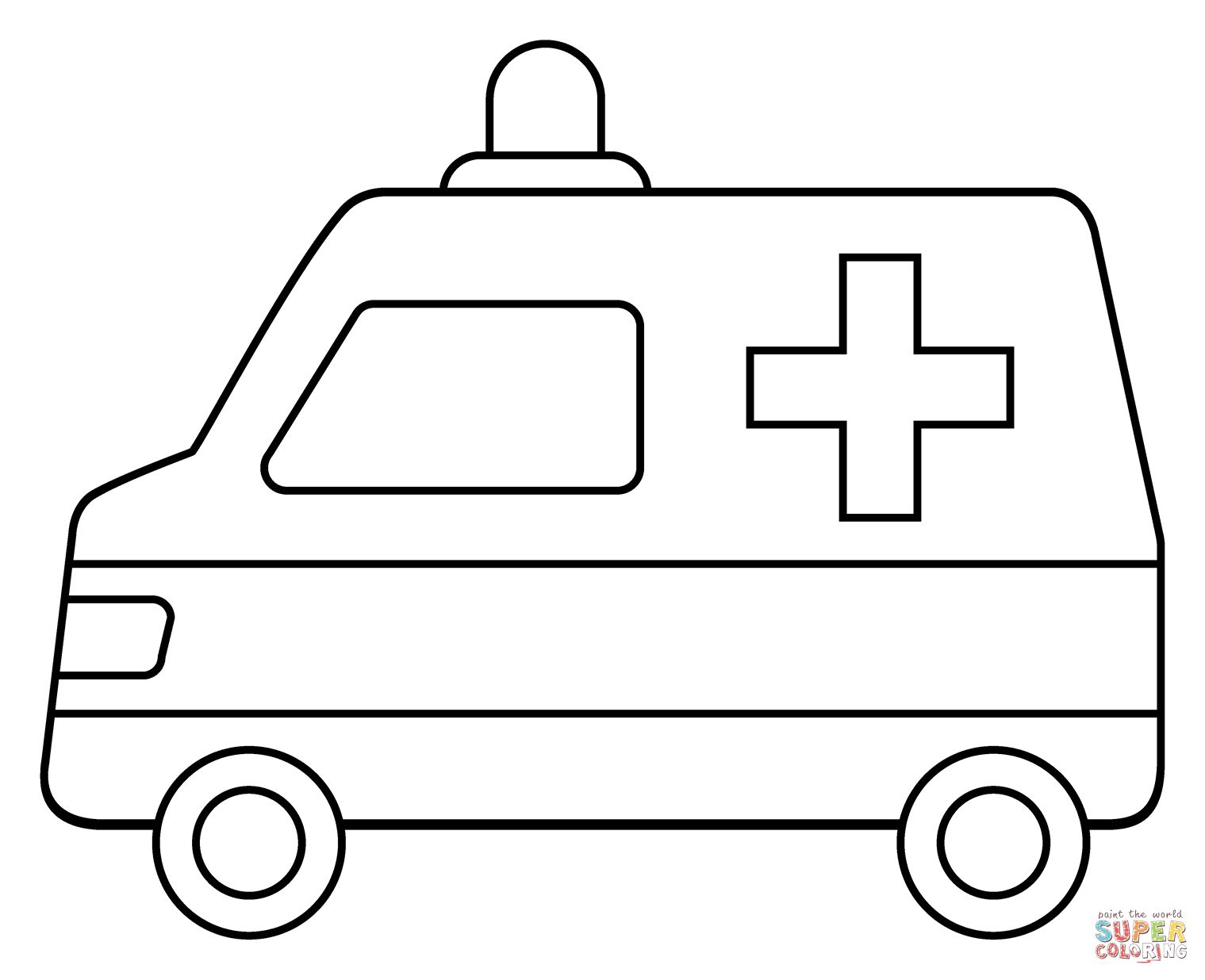 Çocuklar İçin Ambulans Boyama Sayfaları 