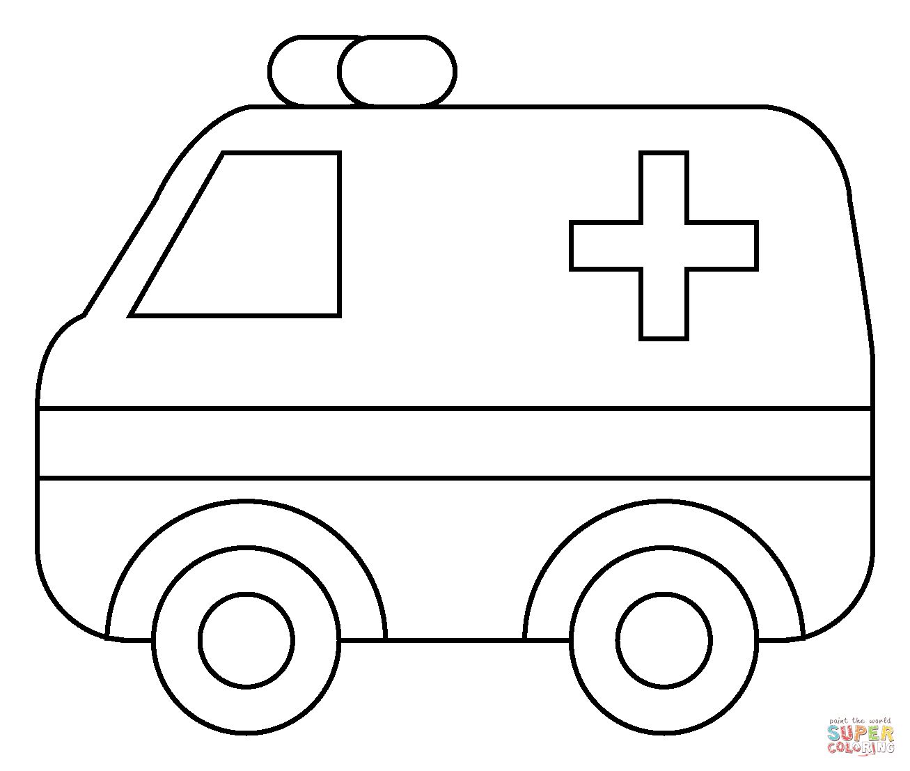Çocuklar İçin Ambulans Boyama Sayfaları 
