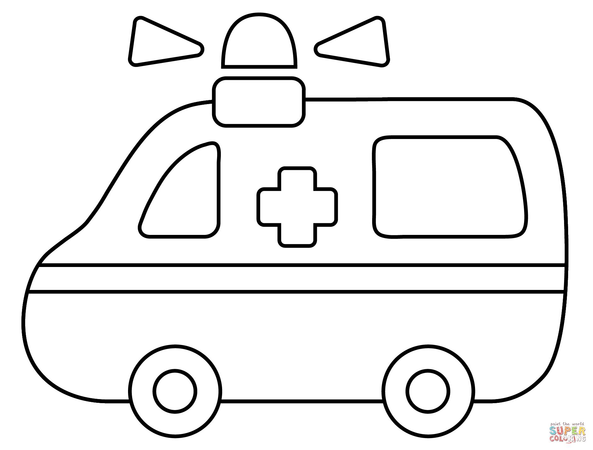 Çocuklar İçin Ambulans Boyama Sayfaları 
