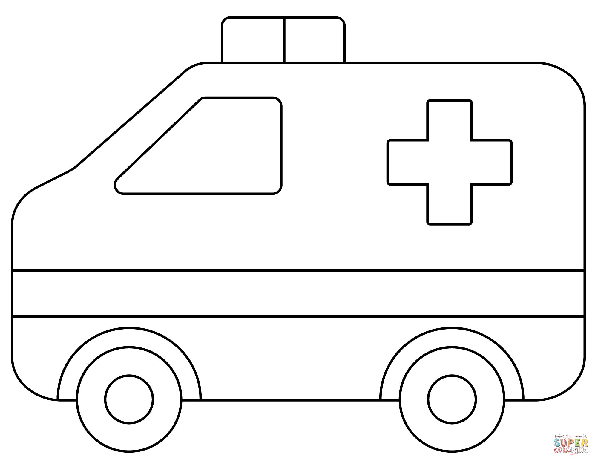 Çocuklar İçin Ambulans Boyama Sayfaları 
