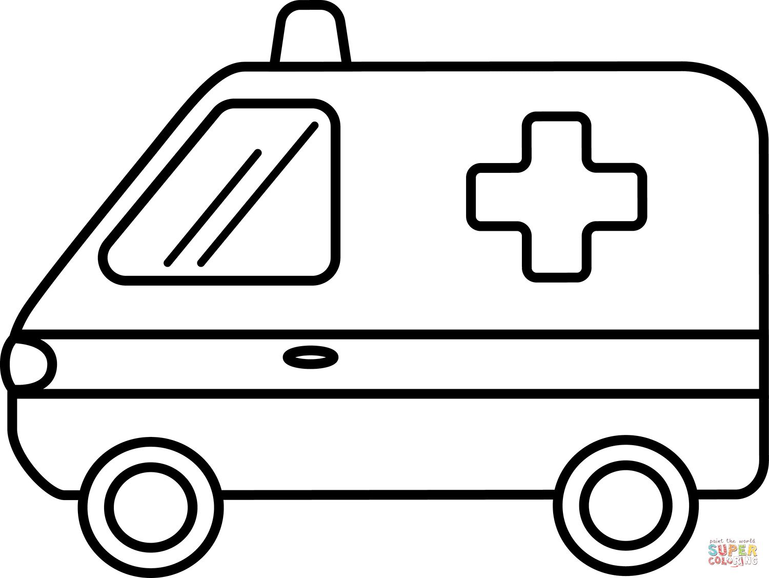 Çocuklar İçin Ambulans Boyama Sayfaları 