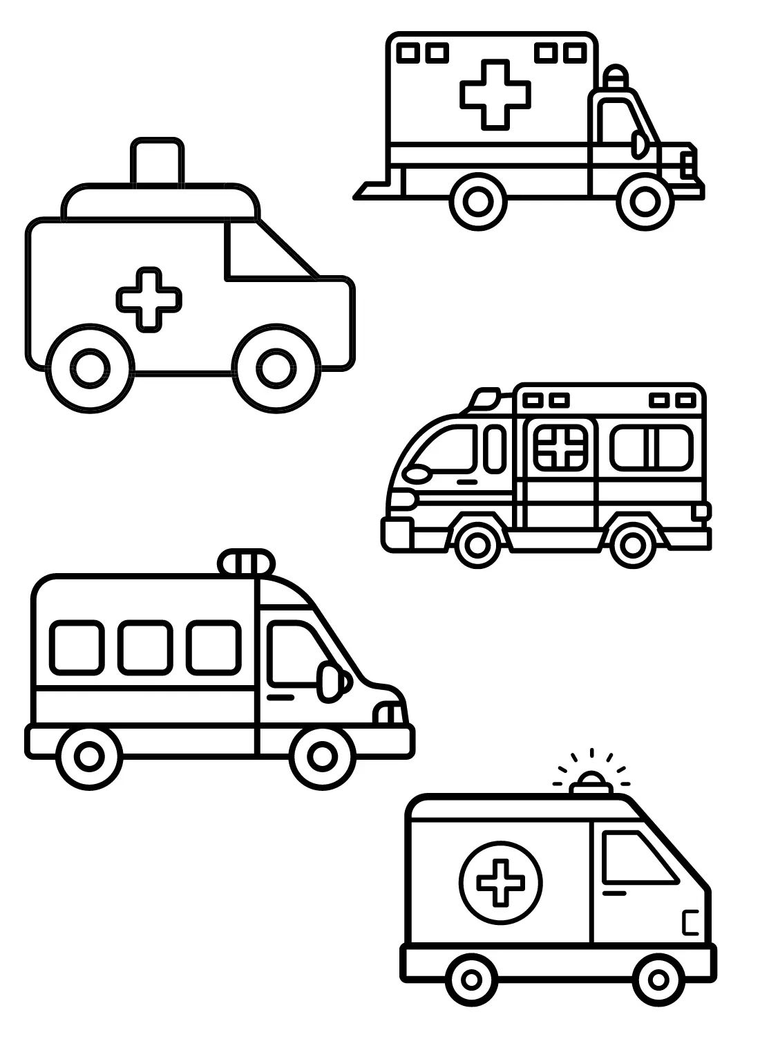 Çocuklar İçin Ambulans Boyama Sayfaları 