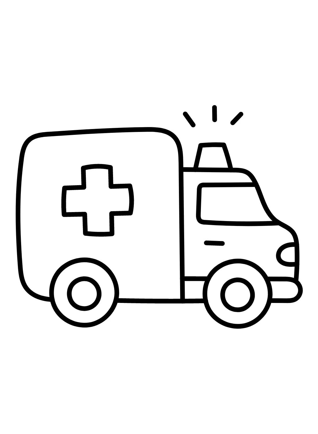 Çocuklar İçin Ambulans Boyama Sayfaları 