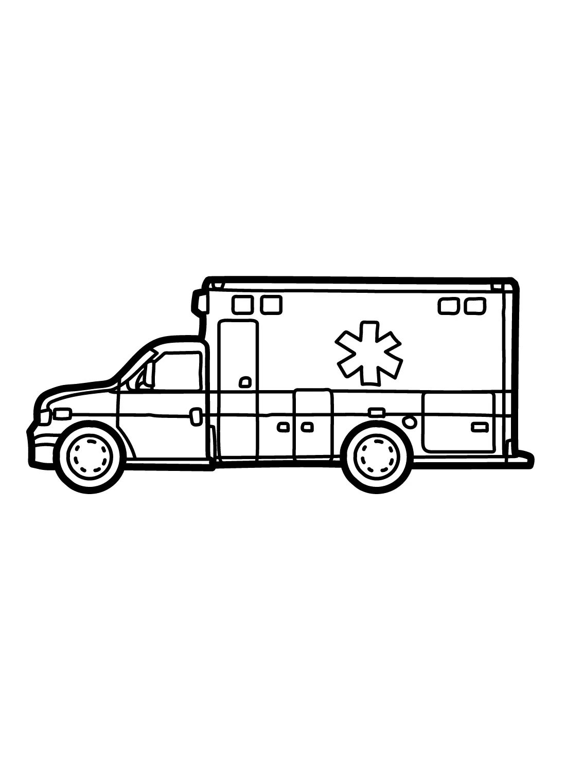 Çocuklar İçin Ambulans Boyama Sayfaları 
