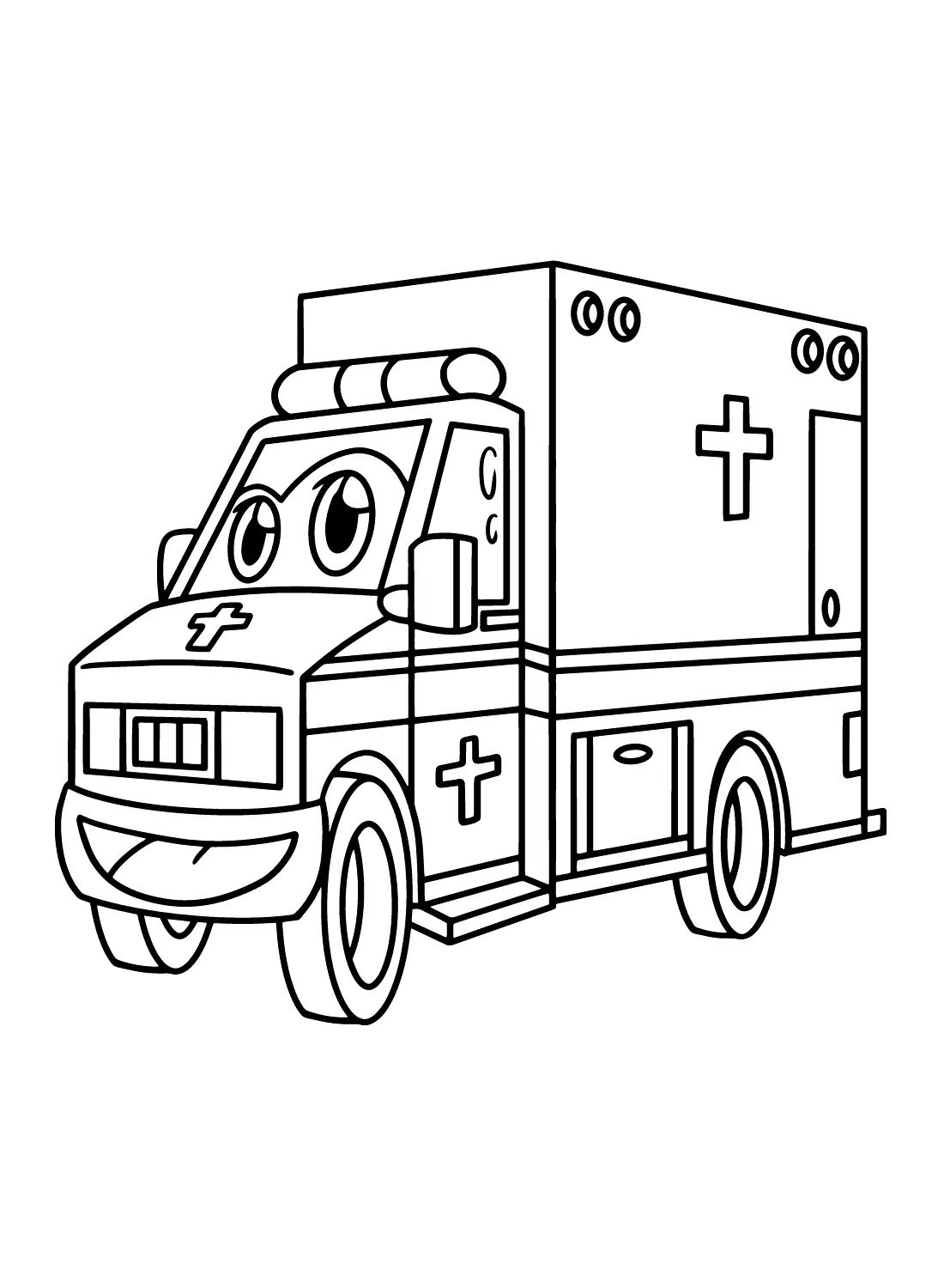 Çocuklar İçin Ambulans Boyama Sayfaları 