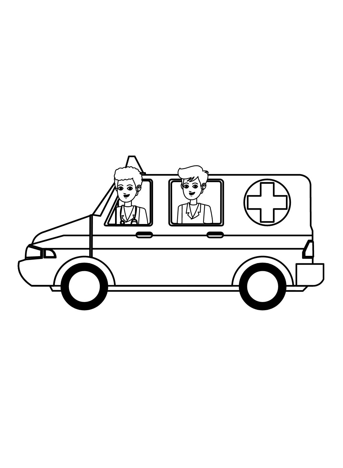 Çocuklar İçin Ambulans Boyama Sayfaları 