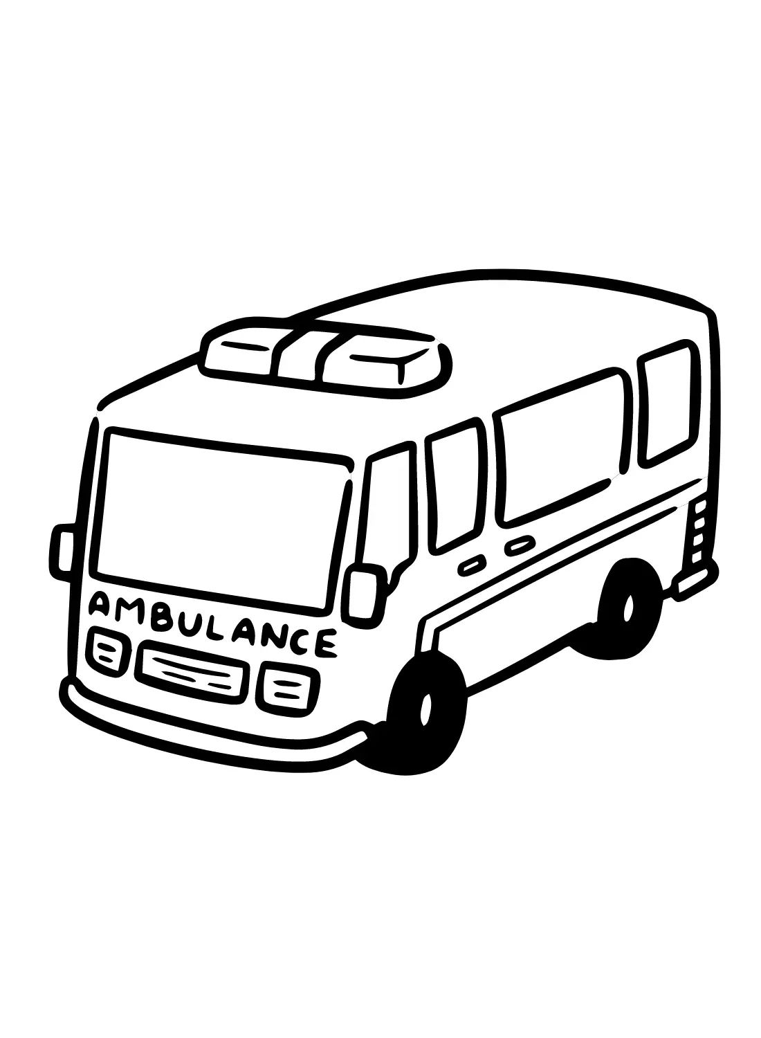 Çocuklar İçin Ambulans Boyama Sayfaları 