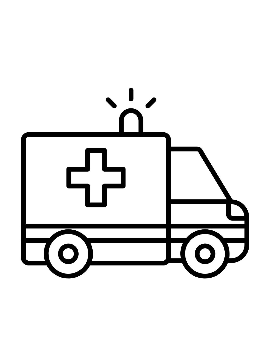 Çocuklar İçin Ambulans Boyama Sayfaları 