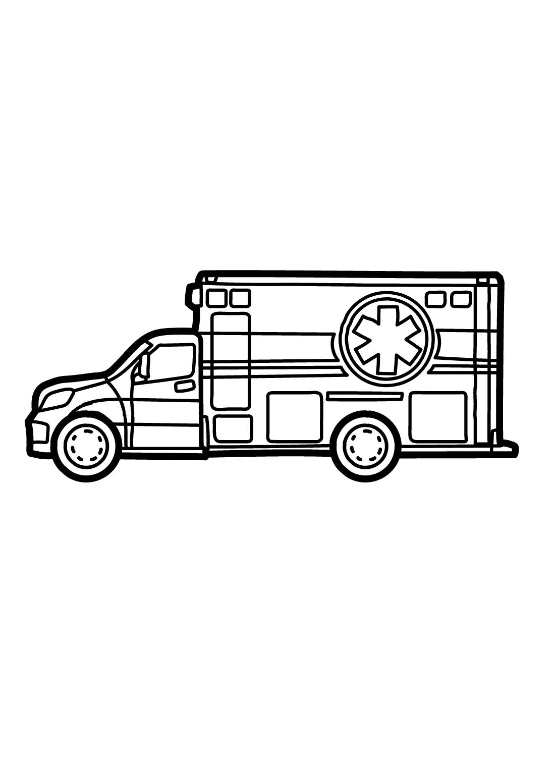Çocuklar İçin Ambulans Boyama Sayfaları 