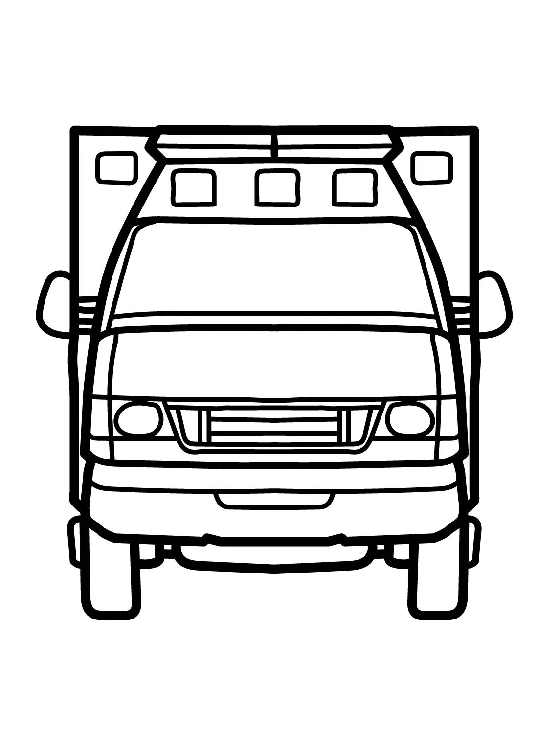 Çocuklar İçin Ambulans Boyama Sayfaları 