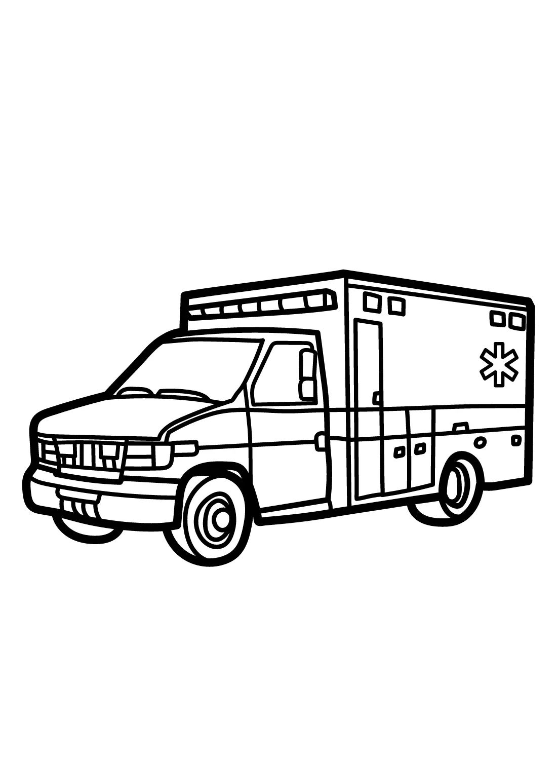 Çocuklar İçin Ambulans Boyama Sayfaları 