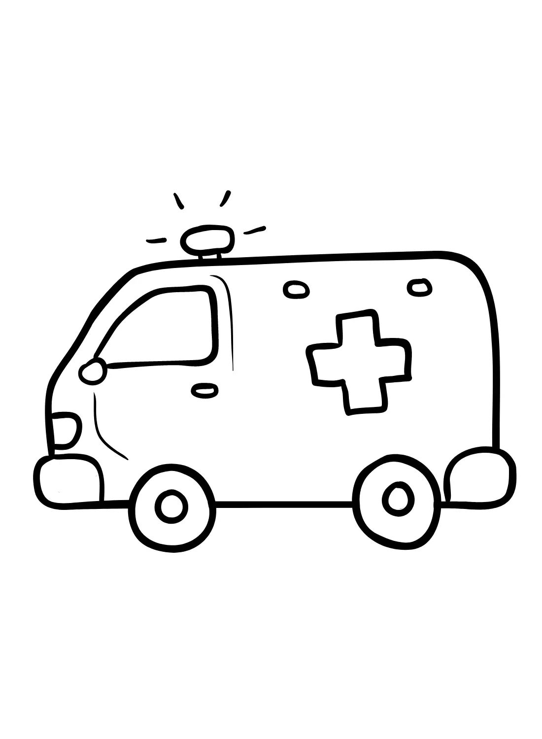 Çocuklar İçin Ambulans Boyama Sayfaları 