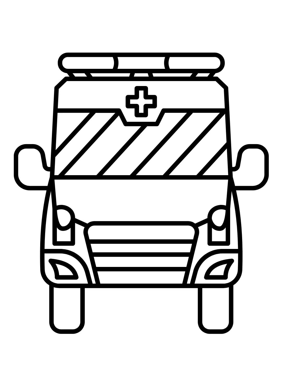 Çocuklar İçin Ambulans Boyama Sayfaları 