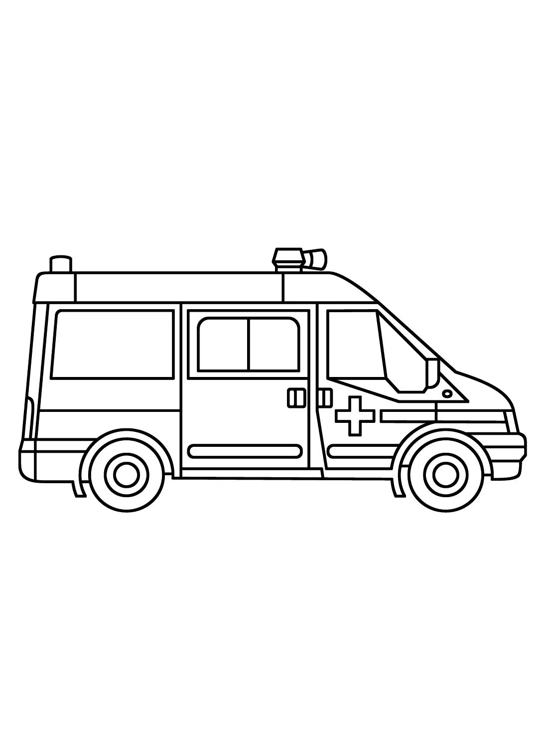 Çocuklar İçin Ambulans Boyama Sayfaları 
