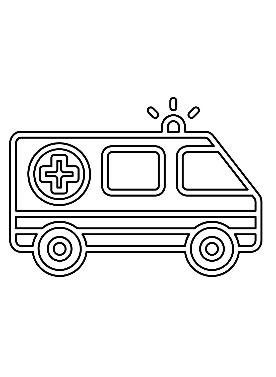 Çocuklar İçin Ambulans Boyama Sayfaları 