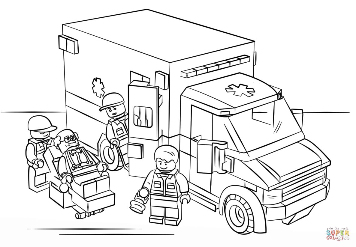 Çocuklar İçin Ambulans Boyama Sayfaları 