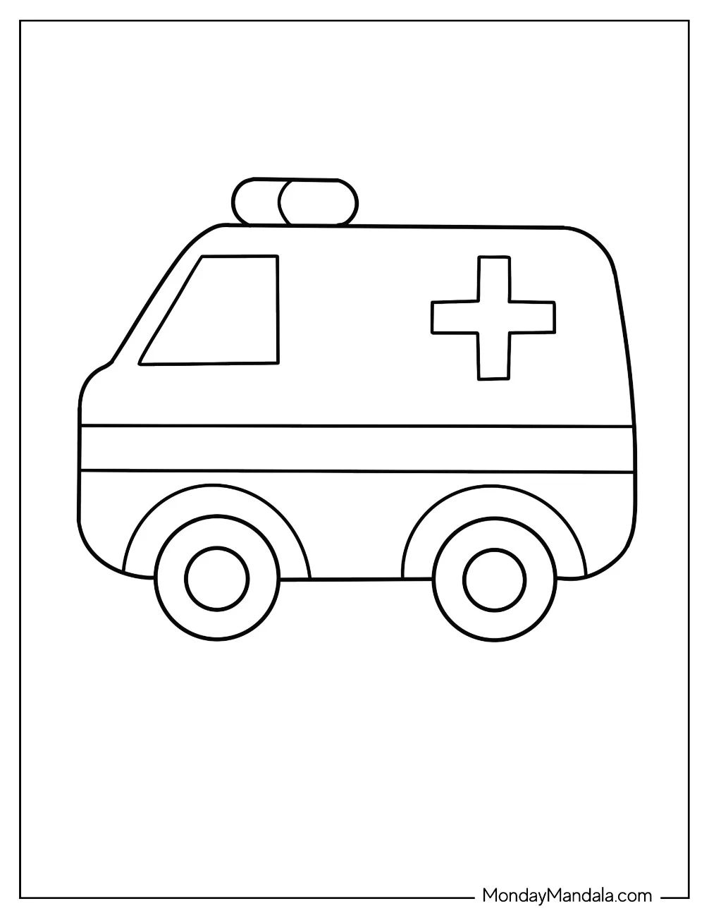 Çocuklar İçin Ambulans Boyama Sayfaları 