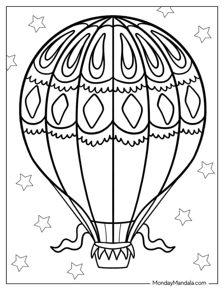Çocuklar İçin Balon Boyama Sayfaları 
