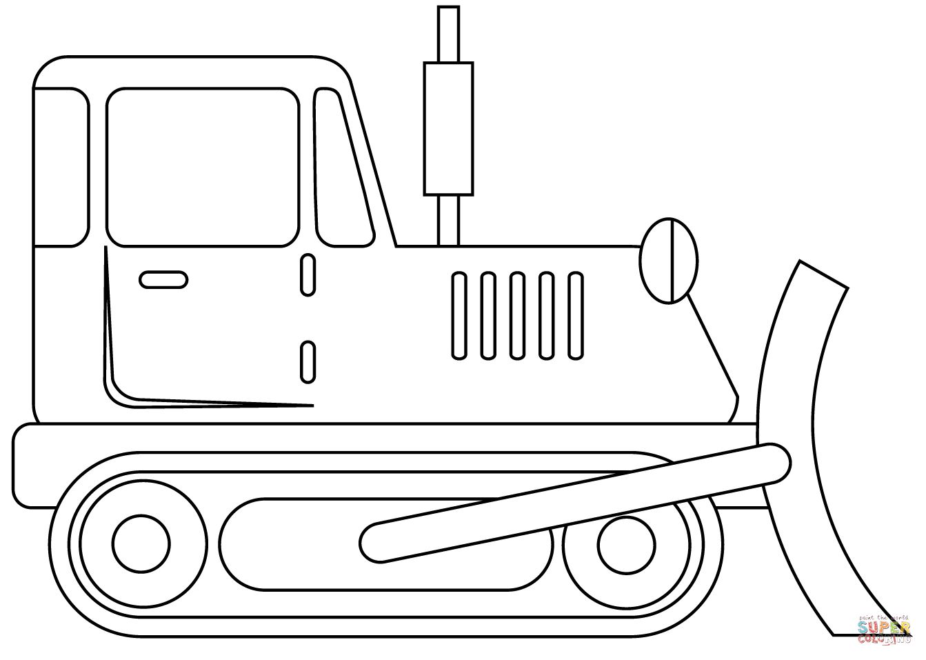 Çocuklar İçin Buldozer Boyama Sayfaları 