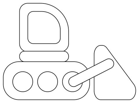 Çocuklar İçin Buldozer Boyama Sayfaları 
