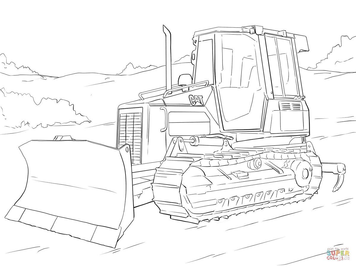 Çocuklar İçin Buldozer Boyama Sayfaları 