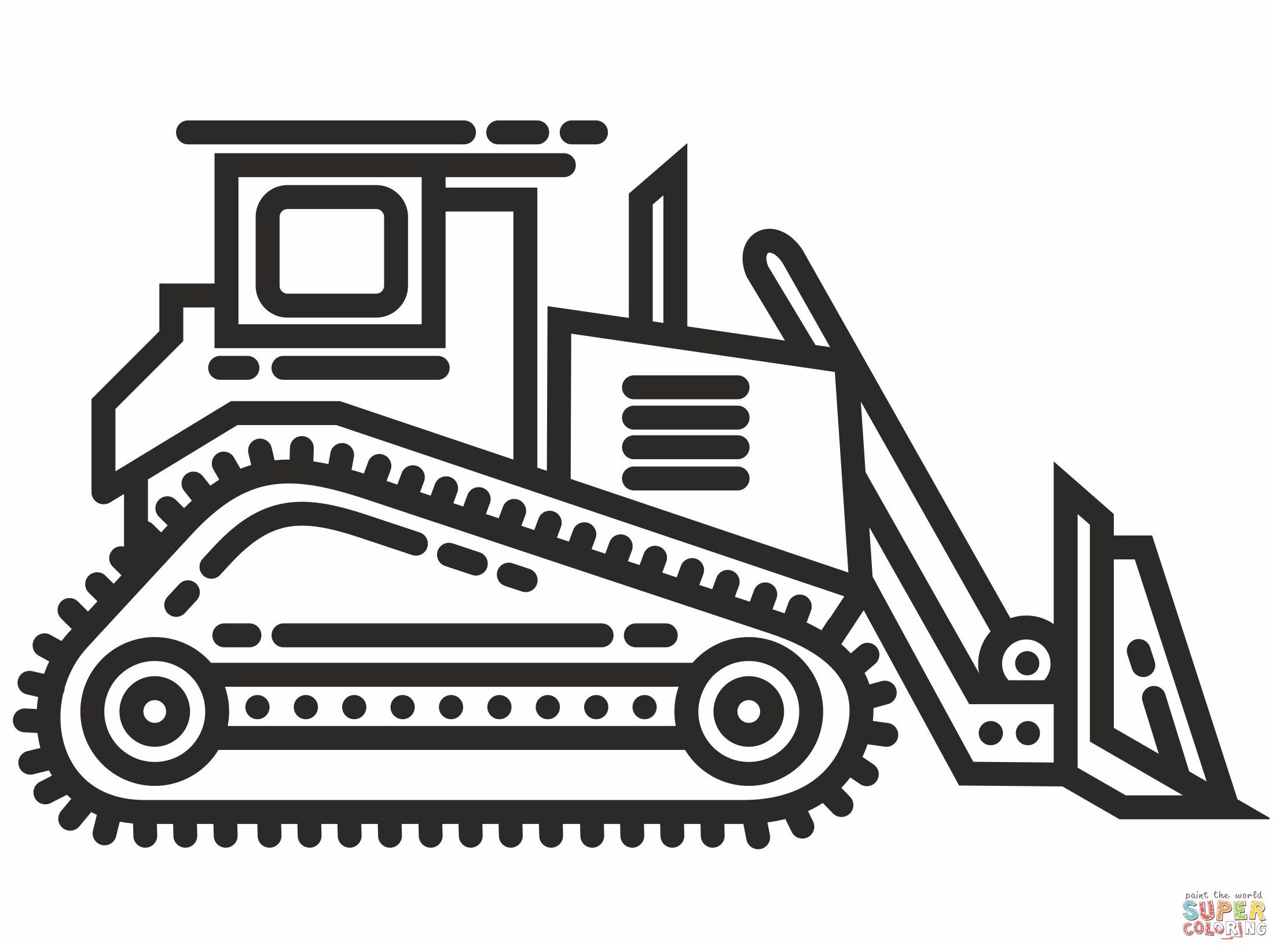 Çocuklar İçin Buldozer Boyama Sayfaları 
