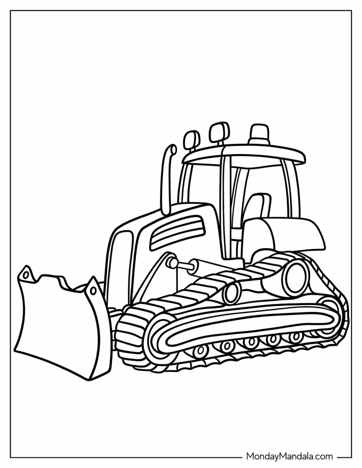 Çocuklar İçin Buldozer Boyama Sayfaları 