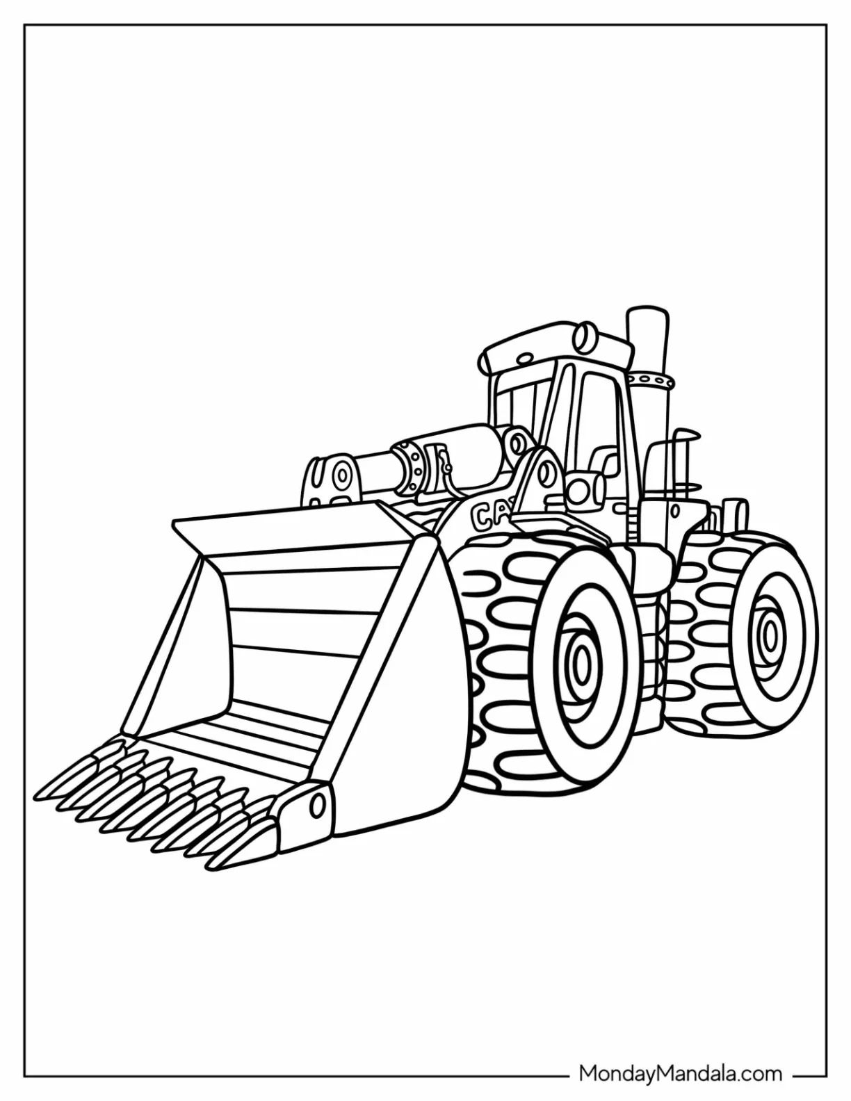 Çocuklar İçin Buldozer Boyama Sayfaları 