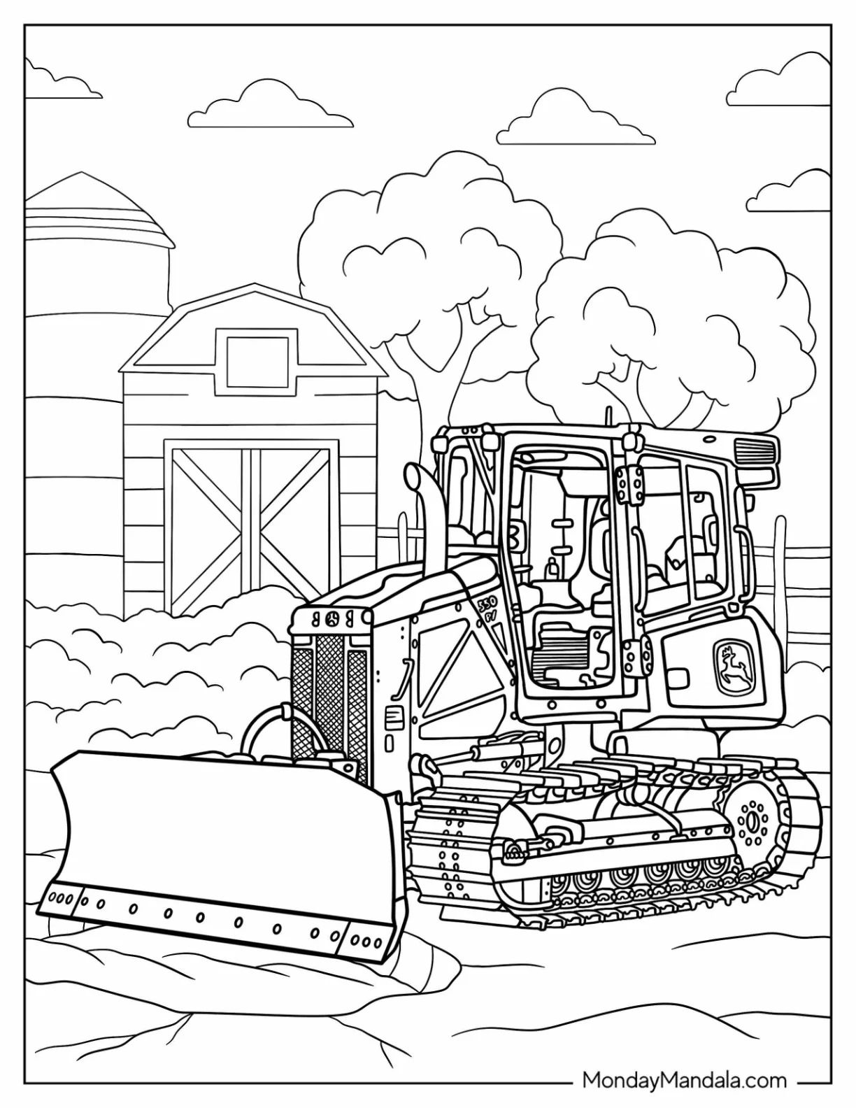 Çocuklar İçin Buldozer Boyama Sayfaları 
