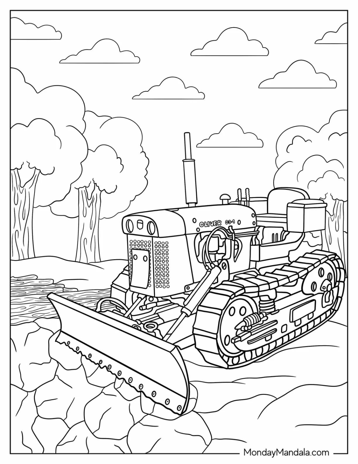 Çocuklar İçin Buldozer Boyama Sayfaları 