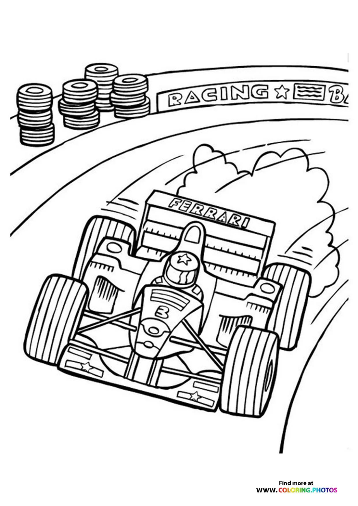 Çocuklar İçin F1 Boyama Sayfaları 