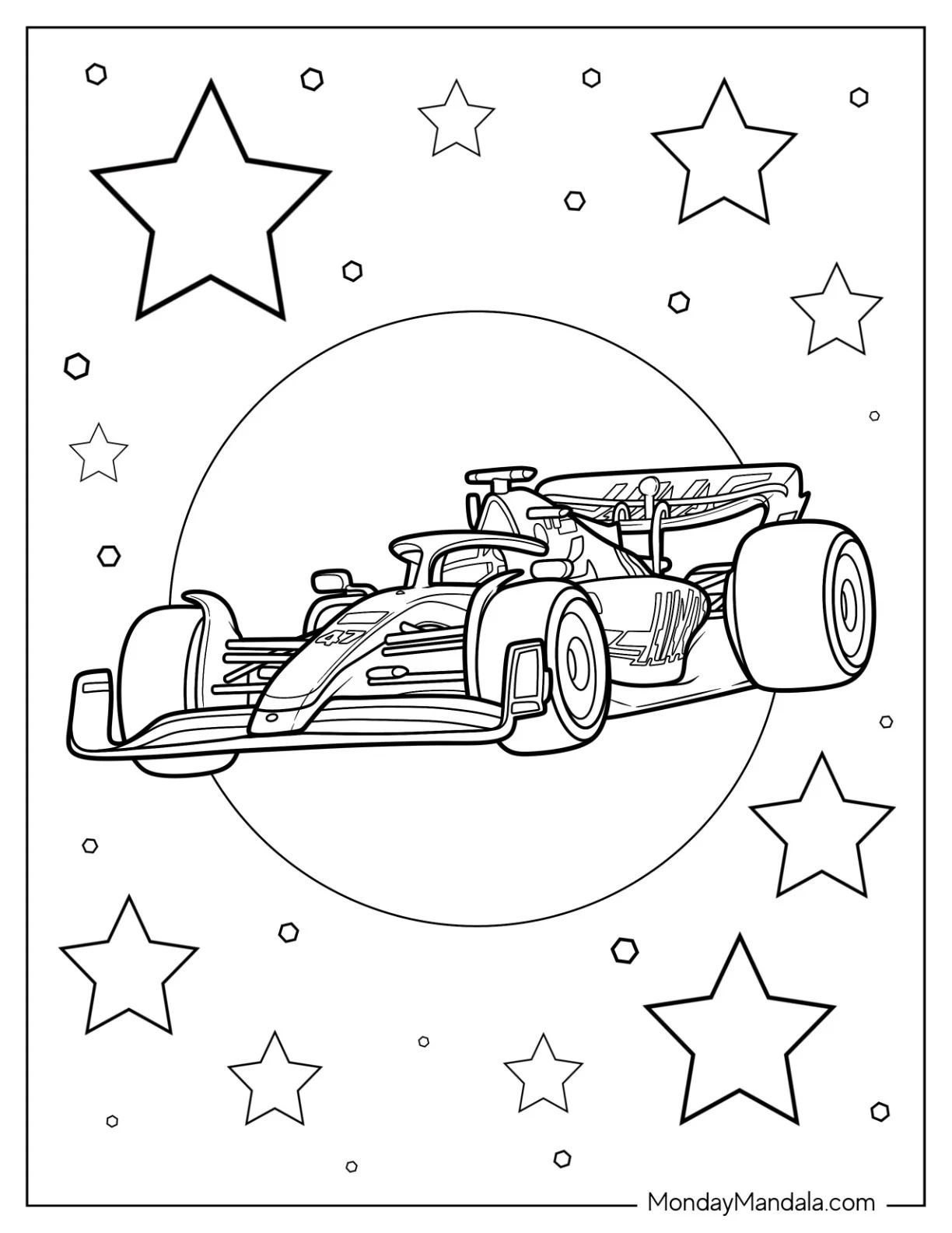 Çocuklar İçin F1 Boyama Sayfaları 