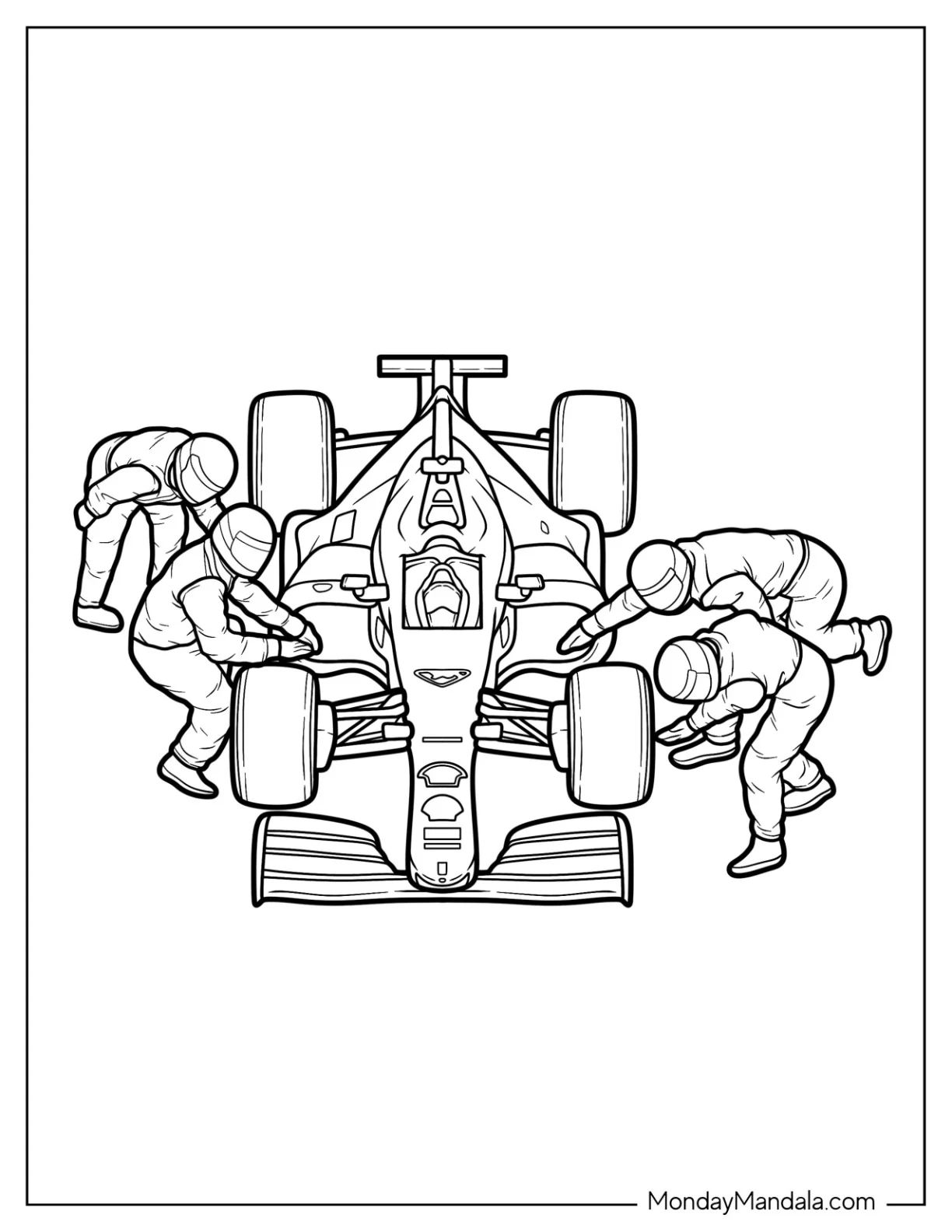 Çocuklar İçin F1 Boyama Sayfaları 