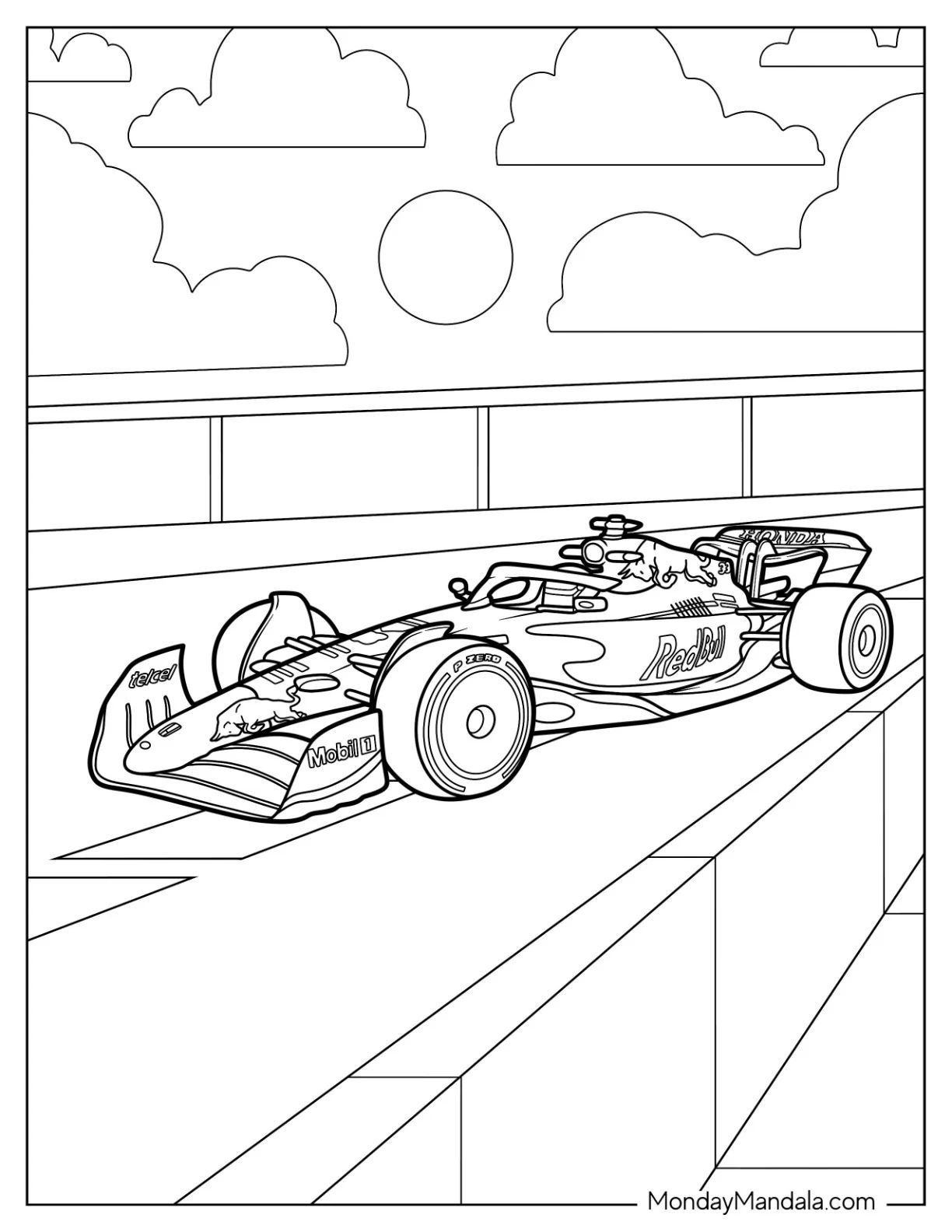 Çocuklar İçin F1 Boyama Sayfaları 