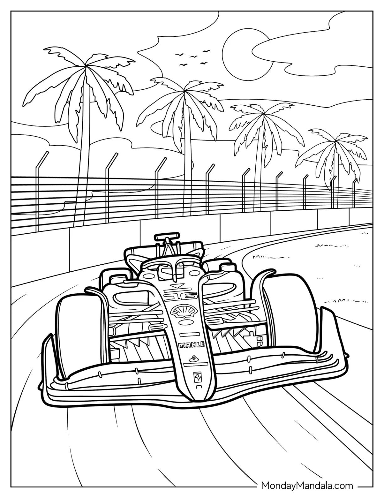 Çocuklar İçin F1 Boyama Sayfaları 