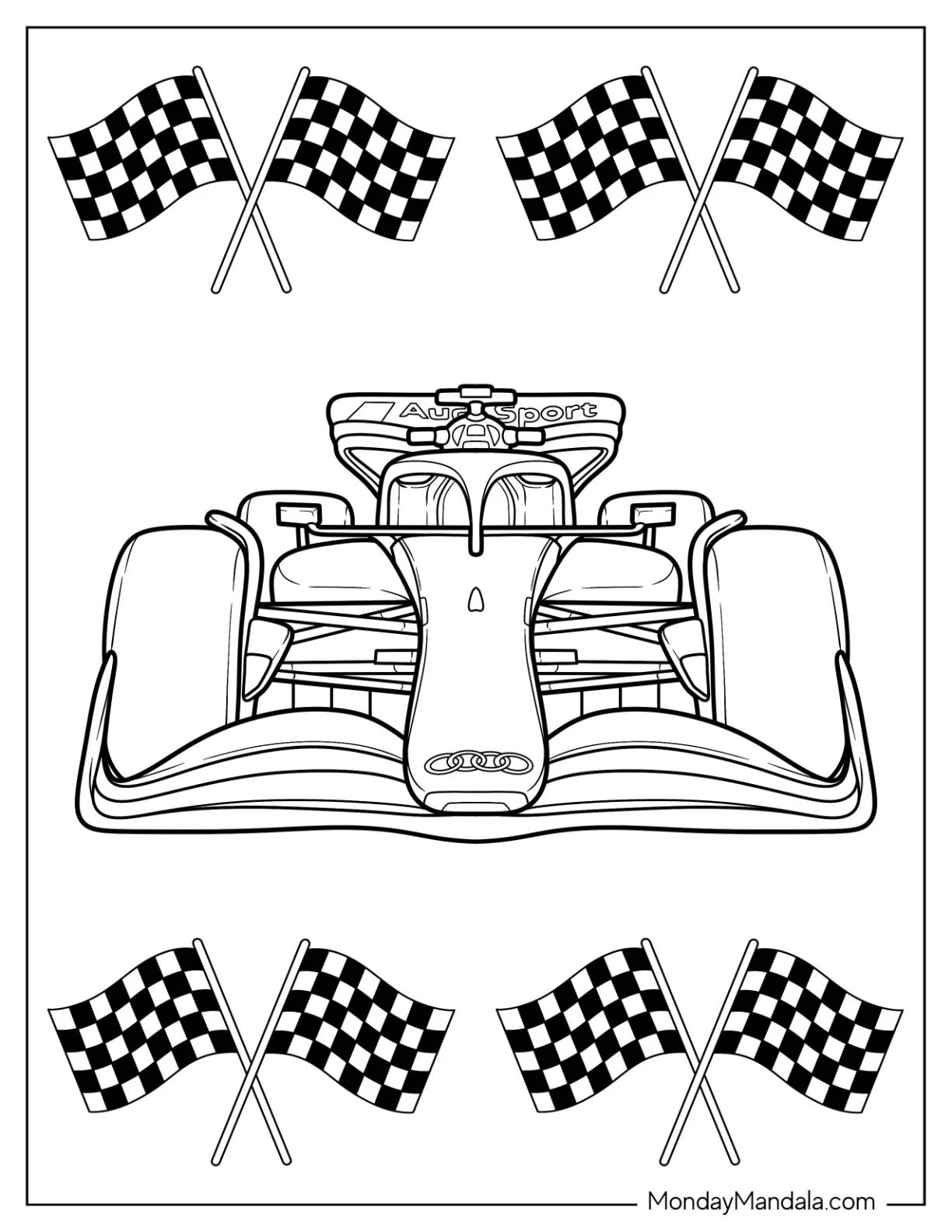 Çocuklar İçin F1 Boyama Sayfaları 