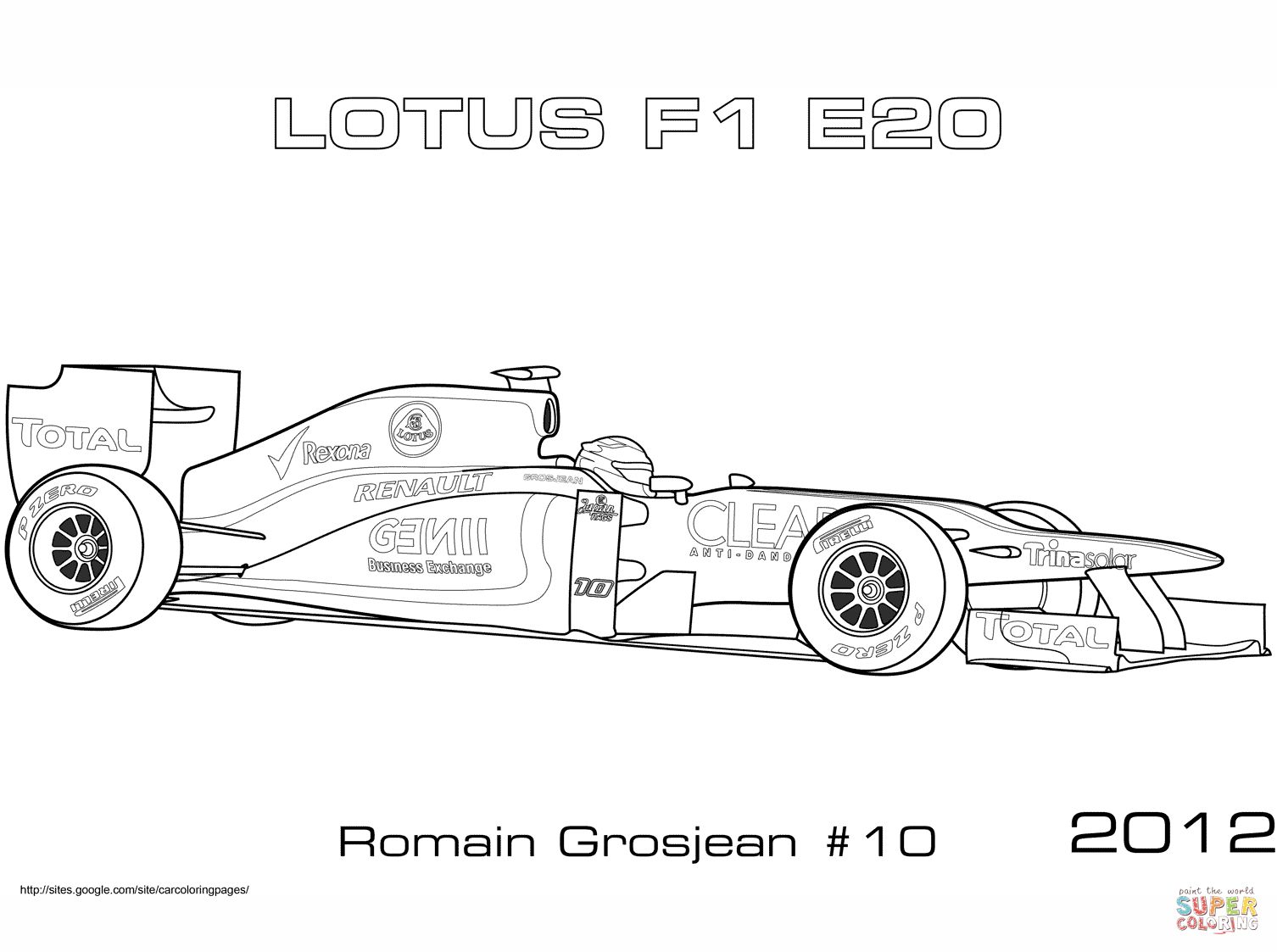 Çocuklar İçin F1 Boyama Sayfaları 