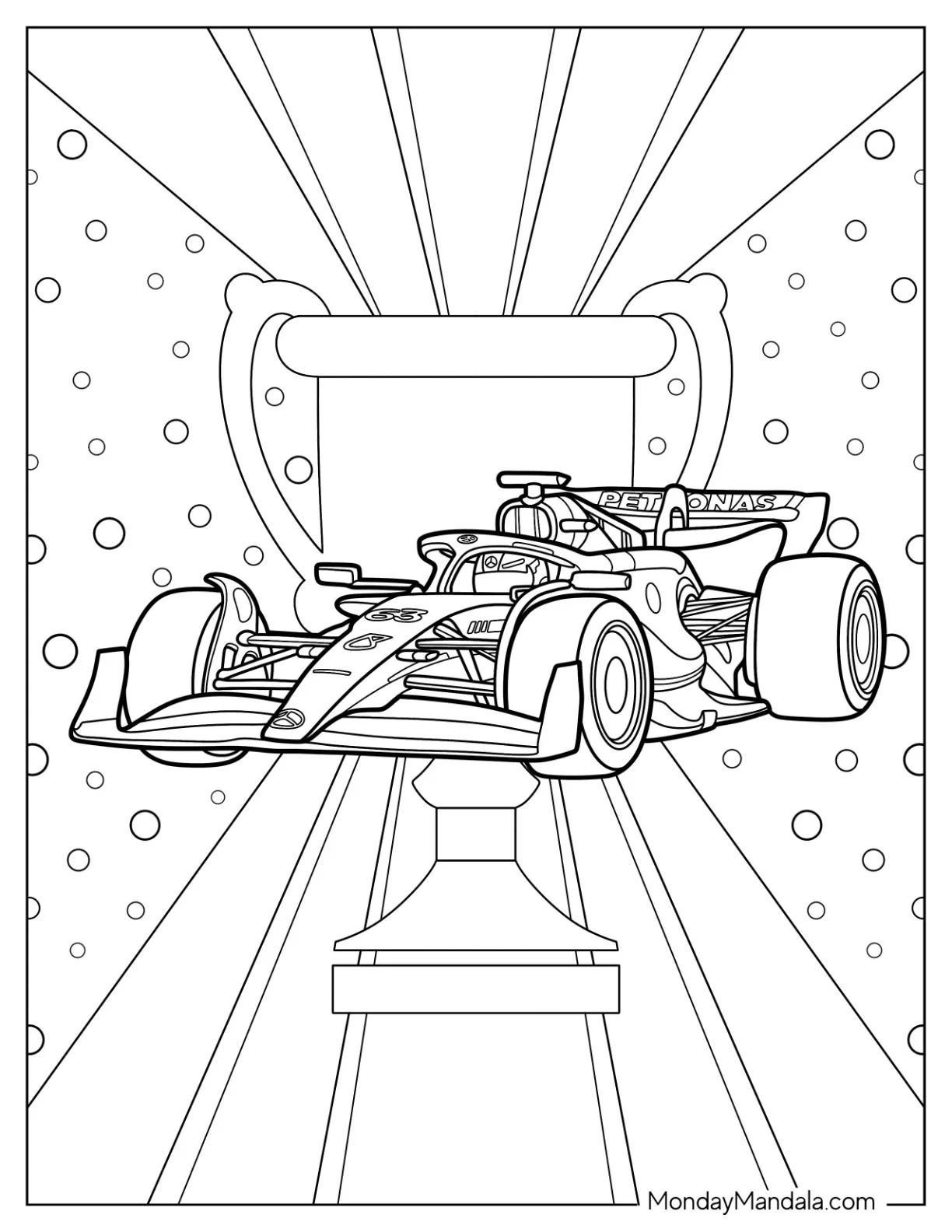 Çocuklar İçin F1 Boyama Sayfaları 