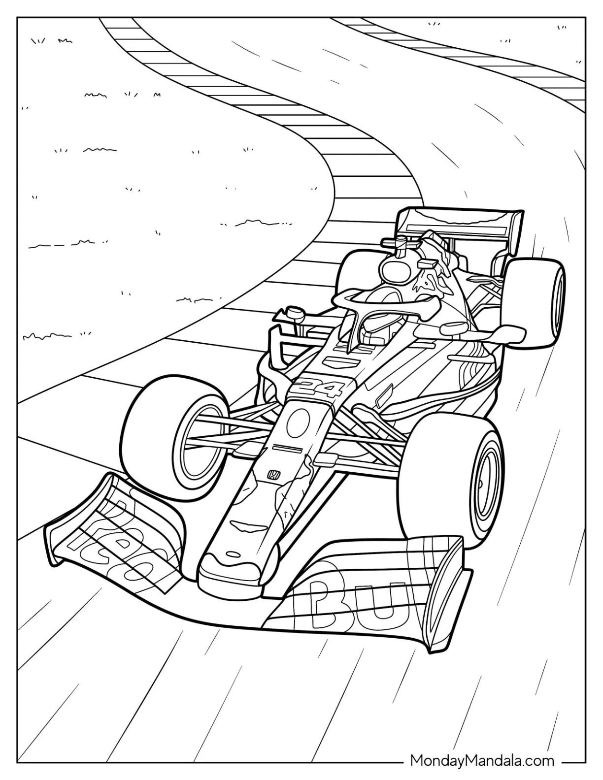 Çocuklar İçin F1 Boyama Sayfaları 