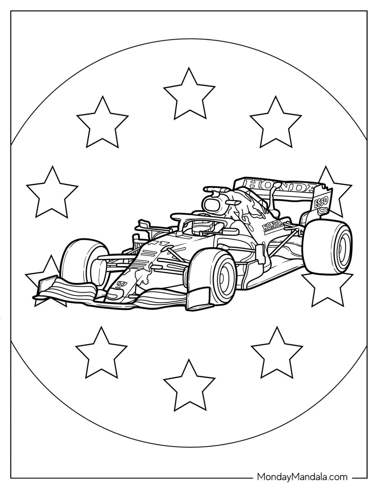 Çocuklar İçin F1 Boyama Sayfaları 