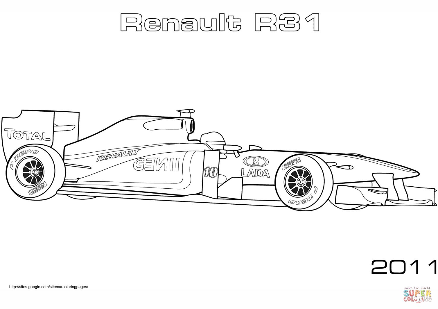 Çocuklar İçin F1 Boyama Sayfaları 