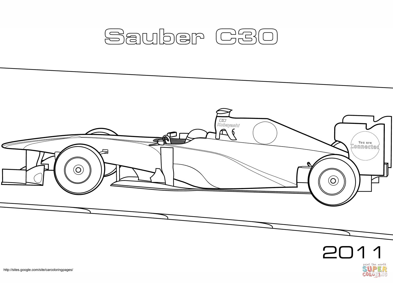 Çocuklar İçin F1 Boyama Sayfaları 