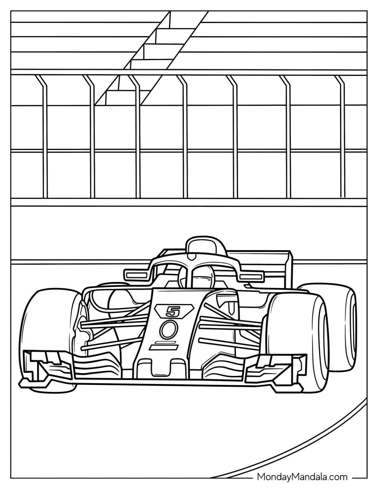 Çocuklar İçin F1 Boyama Sayfaları 