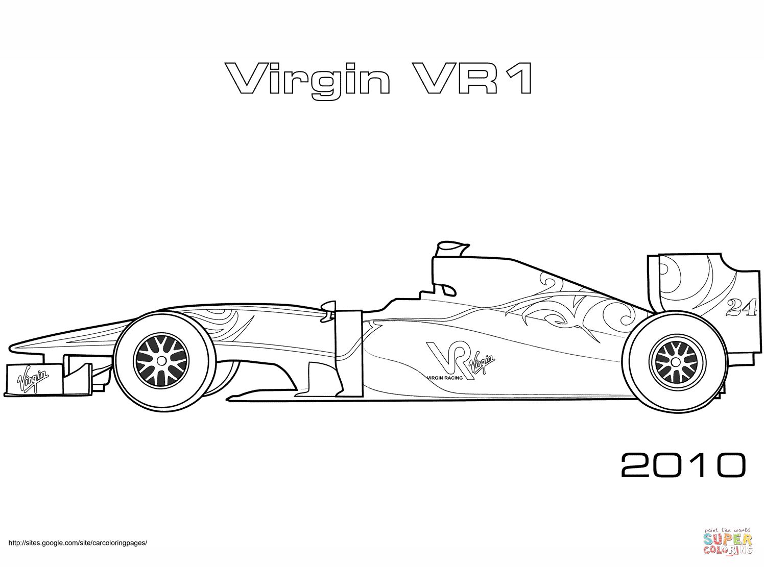 Çocuklar İçin F1 Boyama Sayfaları 